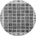 Round Machine Washable Abstract Gray Modern Rug, wshabs658gry