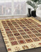 Machine Washable Abstract Mustard Yellow Rug in a Family Room, wshabs658