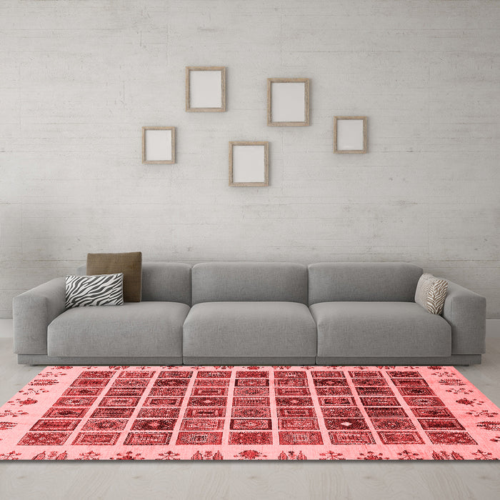 Modern Red Washable Rugs