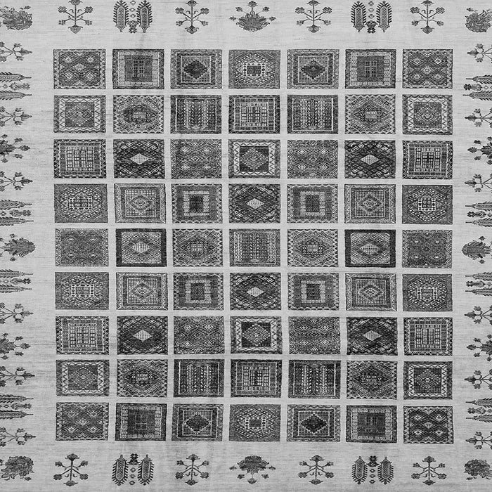 Square Abstract Gray Modern Rug, abs658gry