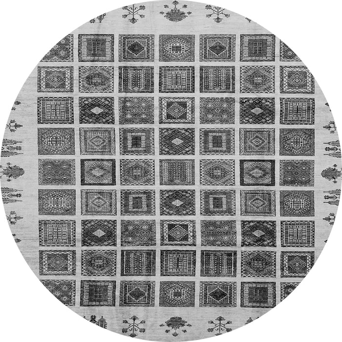 Round Abstract Gray Modern Rug, abs658gry