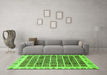 Machine Washable Abstract Green Modern Area Rugs in a Living Room,, wshabs658grn