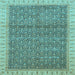 Square Abstract Light Blue Modern Rug, abs659lblu