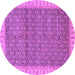 Round Machine Washable Abstract Purple Modern Area Rugs, wshabs659pur