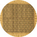 Round Abstract Brown Modern Rug, abs659brn