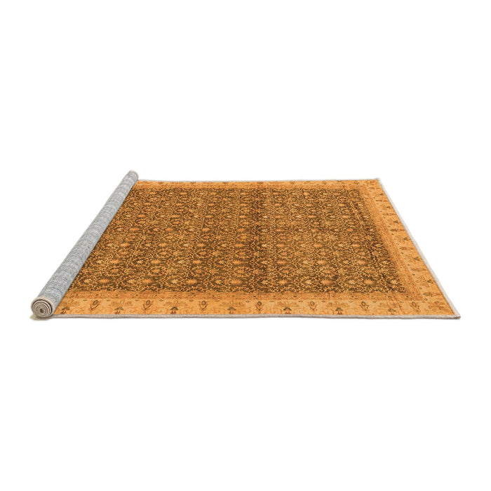 Sideview of Machine Washable Abstract Orange Modern Area Rugs, wshabs659org
