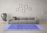 Machine Washable Abstract Blue Modern Rug, wshabs659blu