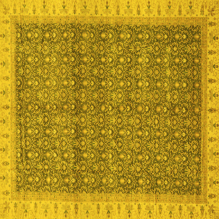 Square Abstract Yellow Modern Rug, abs659yw