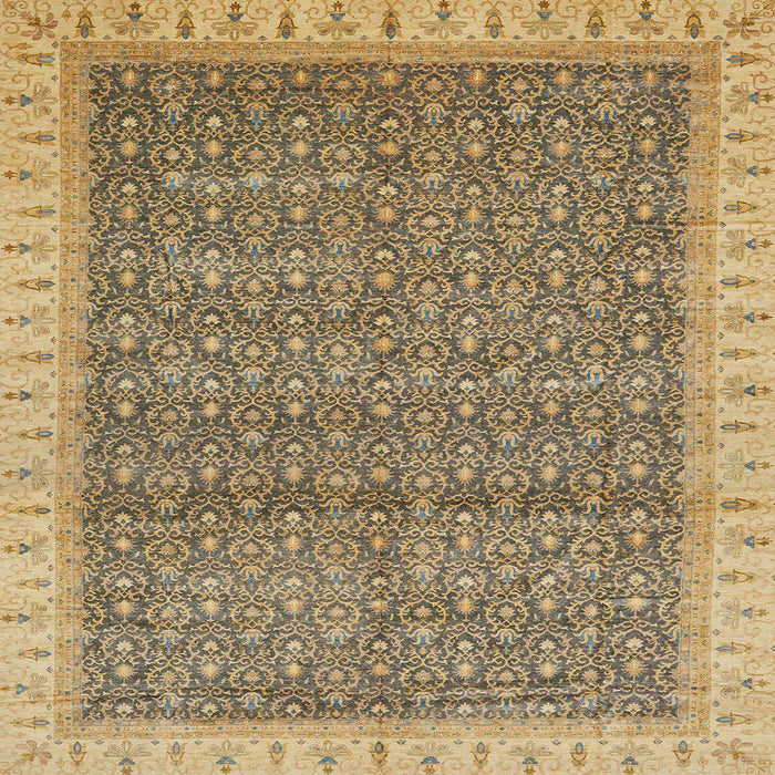 Square Abstract Brown Modern Rug, abs659