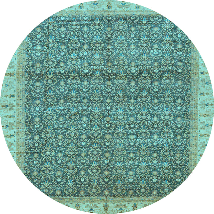 Round Machine Washable Abstract Light Blue Modern Rug, wshabs659lblu
