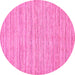 Round Solid Pink Modern Rug, abs65pnk