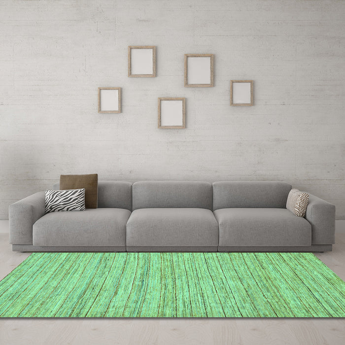 Machine Washable Solid Turquoise Modern Area Rugs in a Living Room,, wshabs65turq