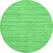 Round Solid Emerald Green Modern Rug, abs65emgrn