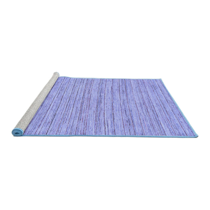 Sideview of Machine Washable Solid Blue Modern Rug, wshabs65blu
