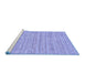 Sideview of Machine Washable Solid Blue Modern Rug, wshabs65blu