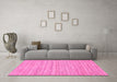 Machine Washable Solid Pink Modern Rug in a Living Room, wshabs65pnk