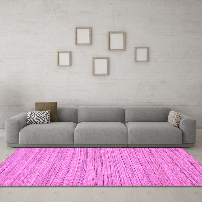 Machine Washable Solid Purple Modern Area Rugs in a Living Room, wshabs65pur