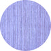 Round Solid Blue Modern Rug, abs65blu