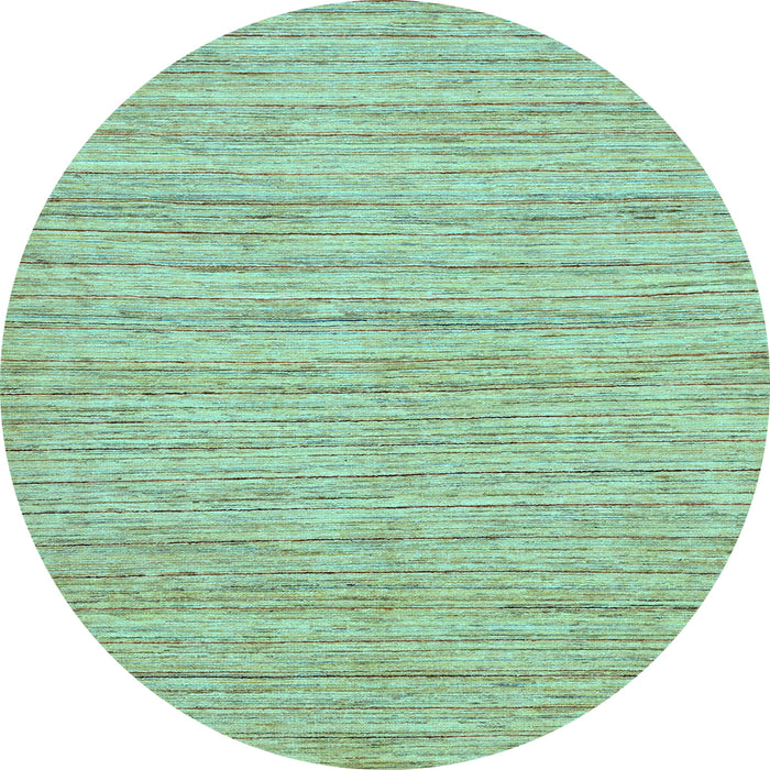 Round Machine Washable Solid Light Blue Modern Rug, wshabs65lblu
