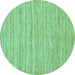 Round Solid Turquoise Modern Rug, abs65turq