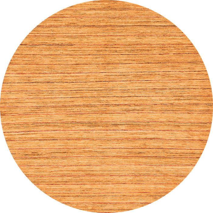 Round Machine Washable Solid Orange Modern Area Rugs, wshabs65org