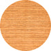 Round Machine Washable Solid Orange Modern Area Rugs, wshabs65org