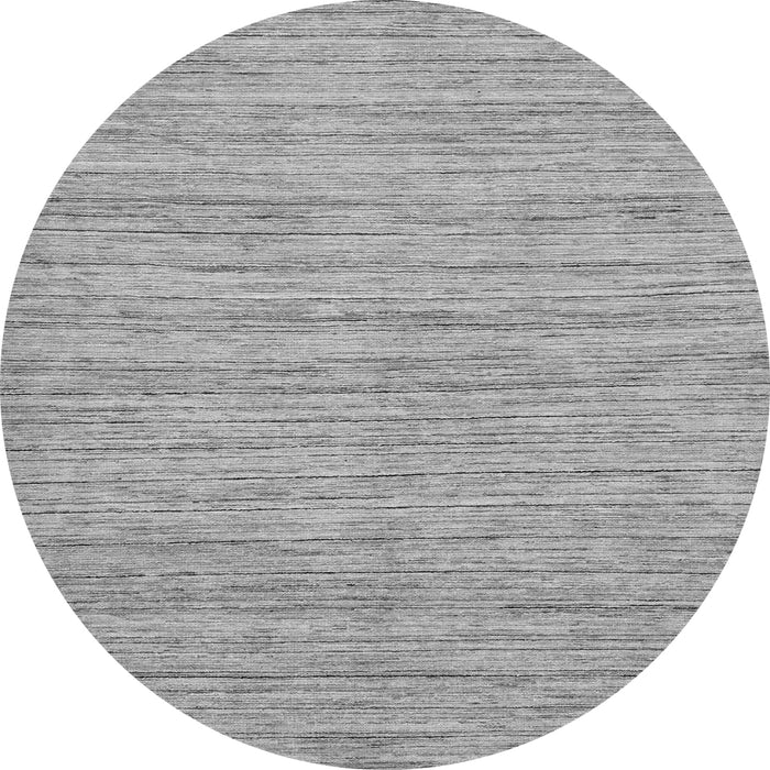 Round Machine Washable Solid Gray Modern Rug, wshabs65gry