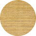 Round Abstract Orange Solid Rug, abs65