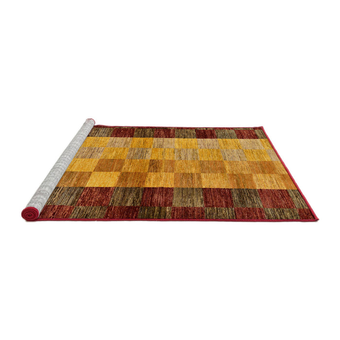 Sideview of Machine Washable Abstract Tomato Red Rug, wshabs66