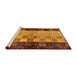 Sideview of Machine Washable Abstract Tomato Red Rug, wshabs66