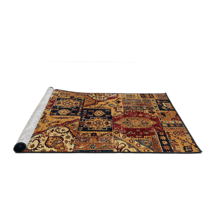 Sideview of Machine Washable Abstract Vermilion Red Rug, wshabs660