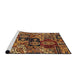 Sideview of Machine Washable Abstract Vermilion Red Rug, wshabs660