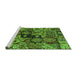 Sideview of Machine Washable Abstract Green Modern Area Rugs, wshabs660grn