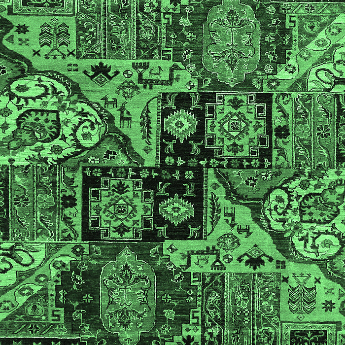 Machine Washable Abstract Emerald Green Modern Area Rugs, wshabs660emgrn