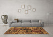 Machine Washable Abstract Brown Modern Rug in a Living Room,, wshabs660brn