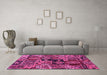 Machine Washable Abstract Pink Modern Rug in a Living Room, wshabs660pnk