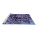 Sideview of Machine Washable Abstract Blue Modern Rug, wshabs660blu