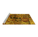 Sideview of Machine Washable Abstract Yellow Modern Rug, wshabs660yw