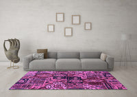 Machine Washable Abstract Purple Modern Rug, wshabs660pur