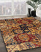 Abstract Red Modern Rug in Family Room, abs660