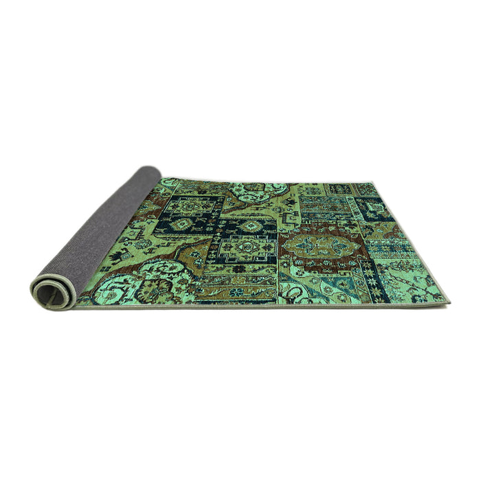 Sideview of Abstract Turquoise Modern Rug, abs660turq