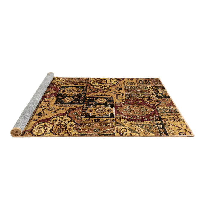 Sideview of Machine Washable Abstract Brown Modern Rug, wshabs660brn