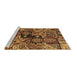 Sideview of Machine Washable Abstract Brown Modern Rug, wshabs660brn