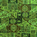 Square Machine Washable Abstract Green Modern Area Rugs, wshabs660grn