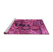 Sideview of Machine Washable Abstract Pink Modern Rug, wshabs660pnk