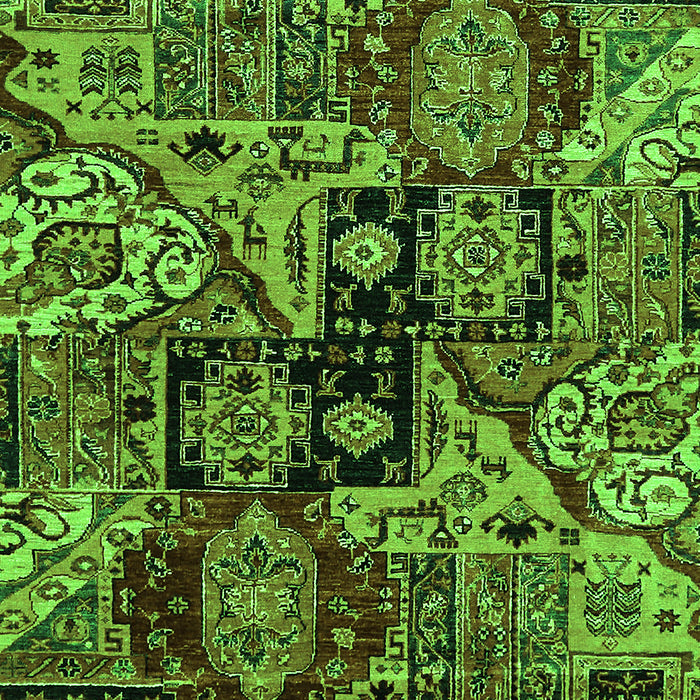 Machine Washable Abstract Green Modern Area Rugs, wshabs660grn