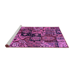 Sideview of Machine Washable Abstract Purple Modern Area Rugs, wshabs660pur