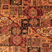 Square Machine Washable Abstract Orange Modern Area Rugs, wshabs660org