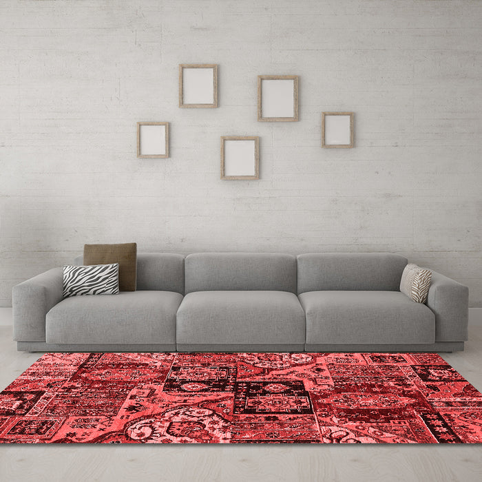 Modern Red Washable Rugs
