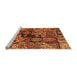 Sideview of Machine Washable Abstract Orange Modern Area Rugs, wshabs660org